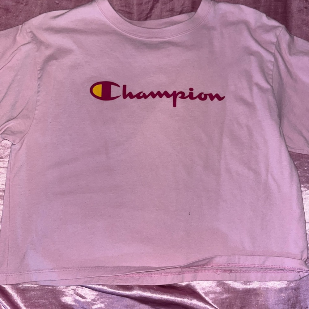 Pink Champion Cropped Shirt